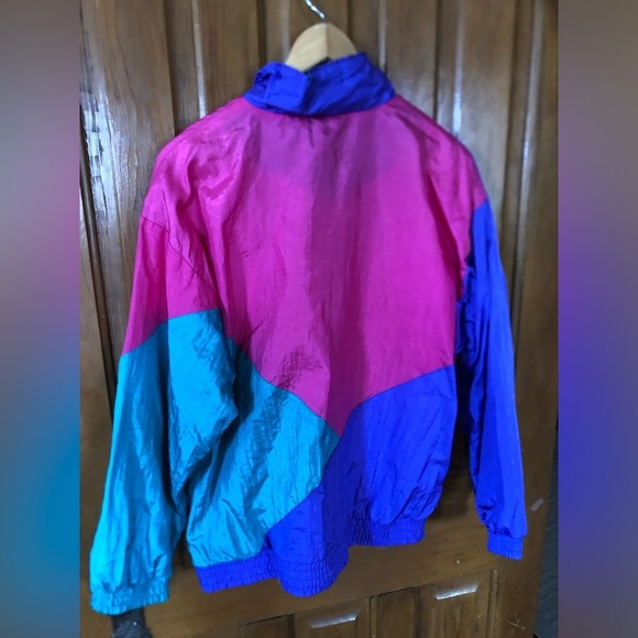 80s Colourful Geometric Windbreaker Jacket - Picture 2 of 13